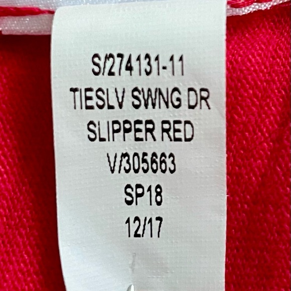 GAP Soft Spun Tie Short Slit Sleeve Swing Dress Slipper Red Size M - Picture 15 of 15